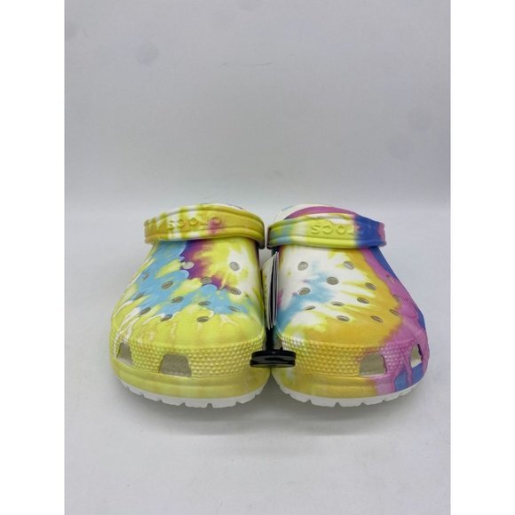 Crocs Clogs Unisex M10 W12 Multi Classic Tie Dye Graphic Slip On Outdoor NWT - Picture 6 of 7